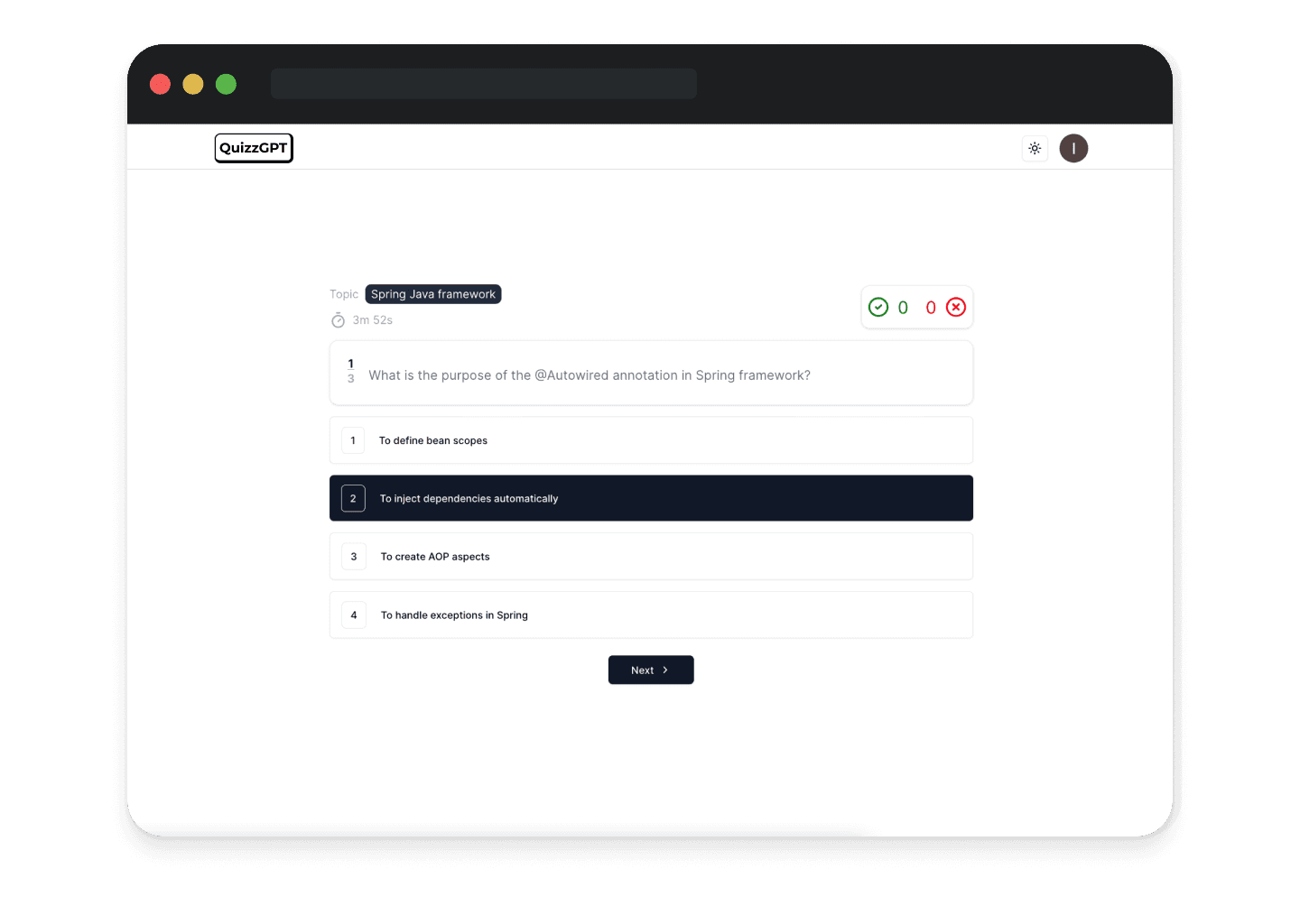 QuizzGPT - ai generated quizz